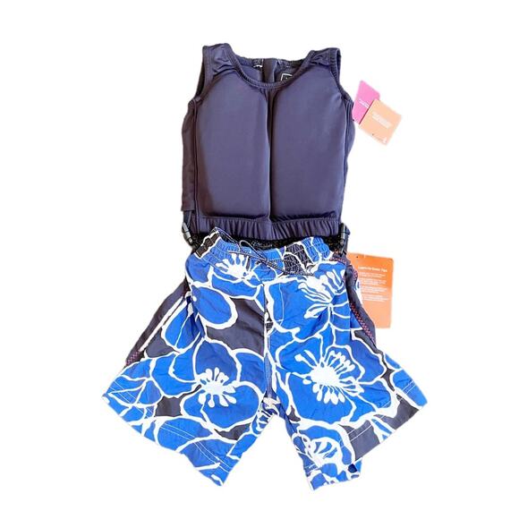 NWT Lands End Boys Floating Swimwear Suit with Trunks Size 3T - Picture 9 of 9